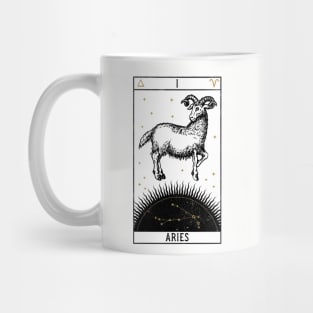 Aries Distressed Goth Tarot Zodiac Sign Mug